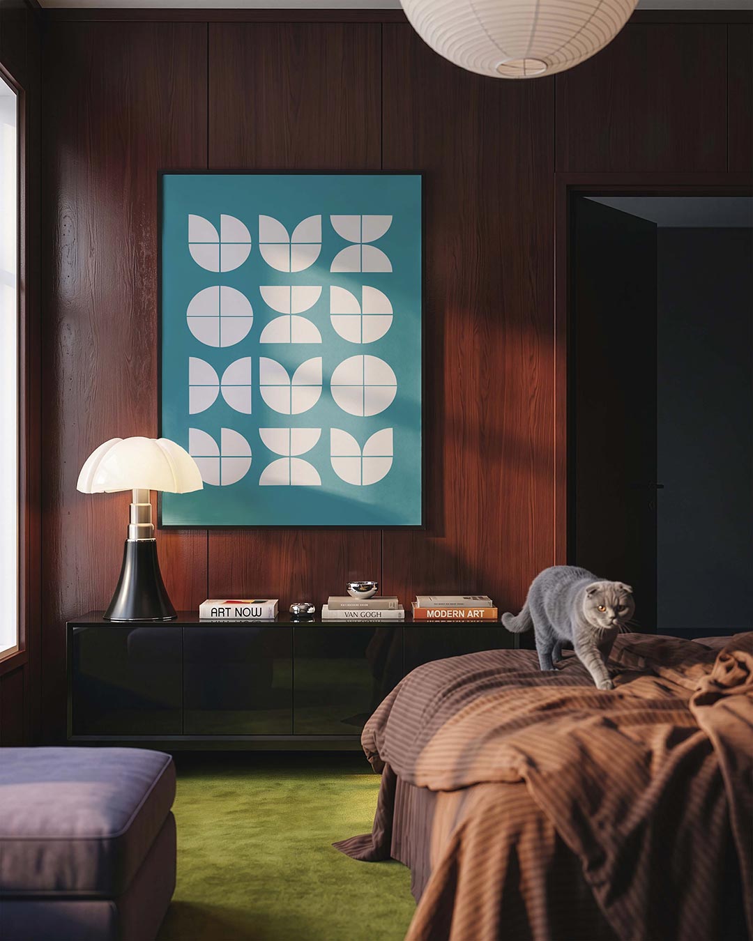 Vormritme en balans – geometrische Bauhaus poster in staand formaat