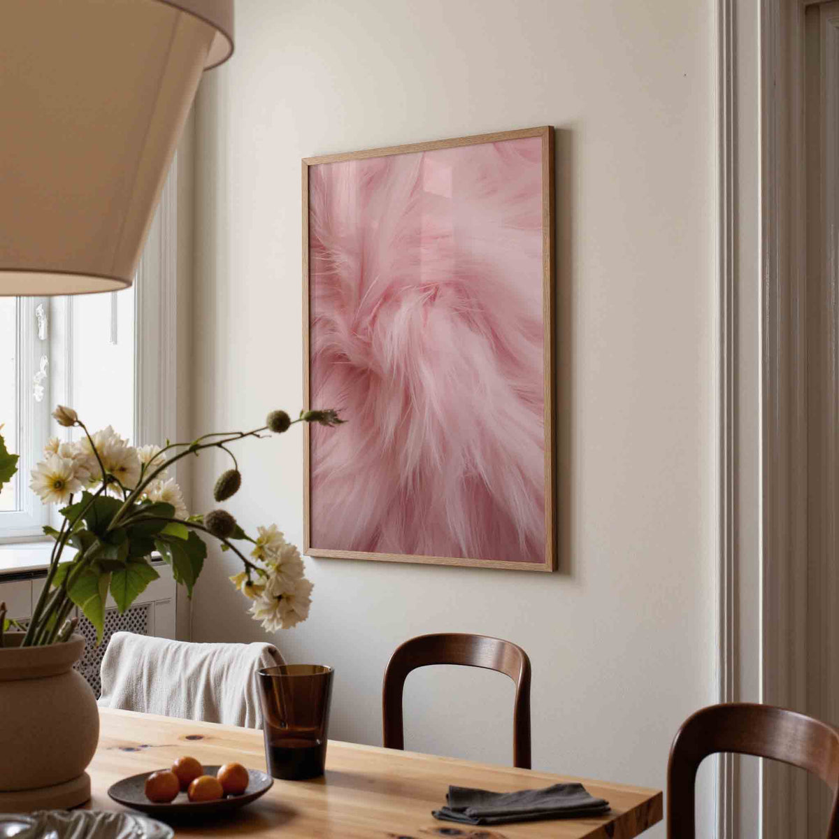 Roze textuur – kunst en design poster in portret formaat