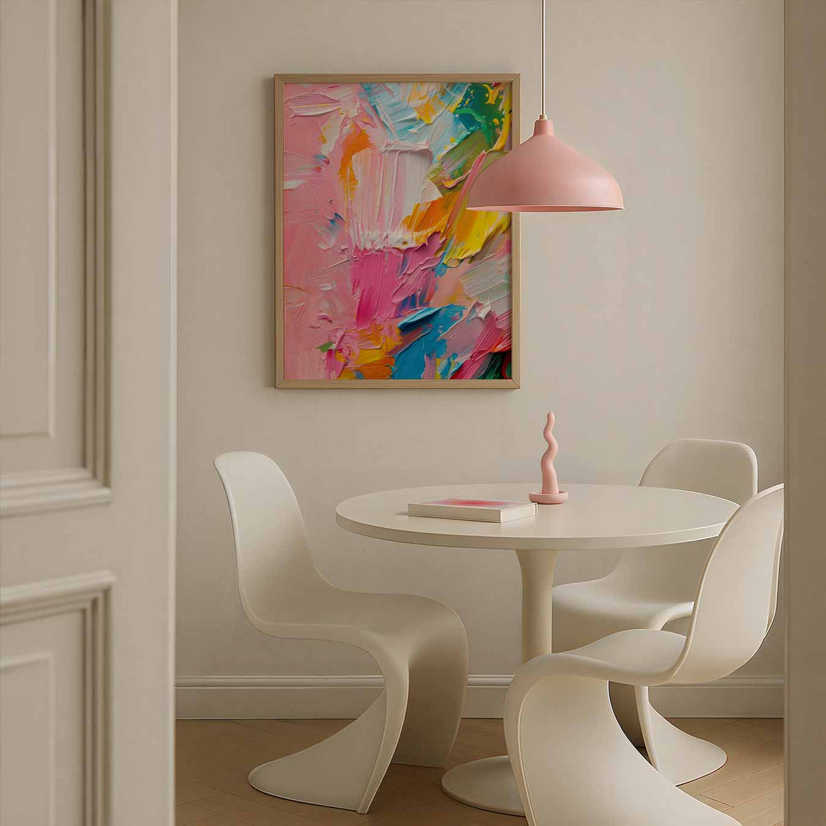 Kleurexplosie Abstracte Kunstposter – Streetart wandkunst als portret poster