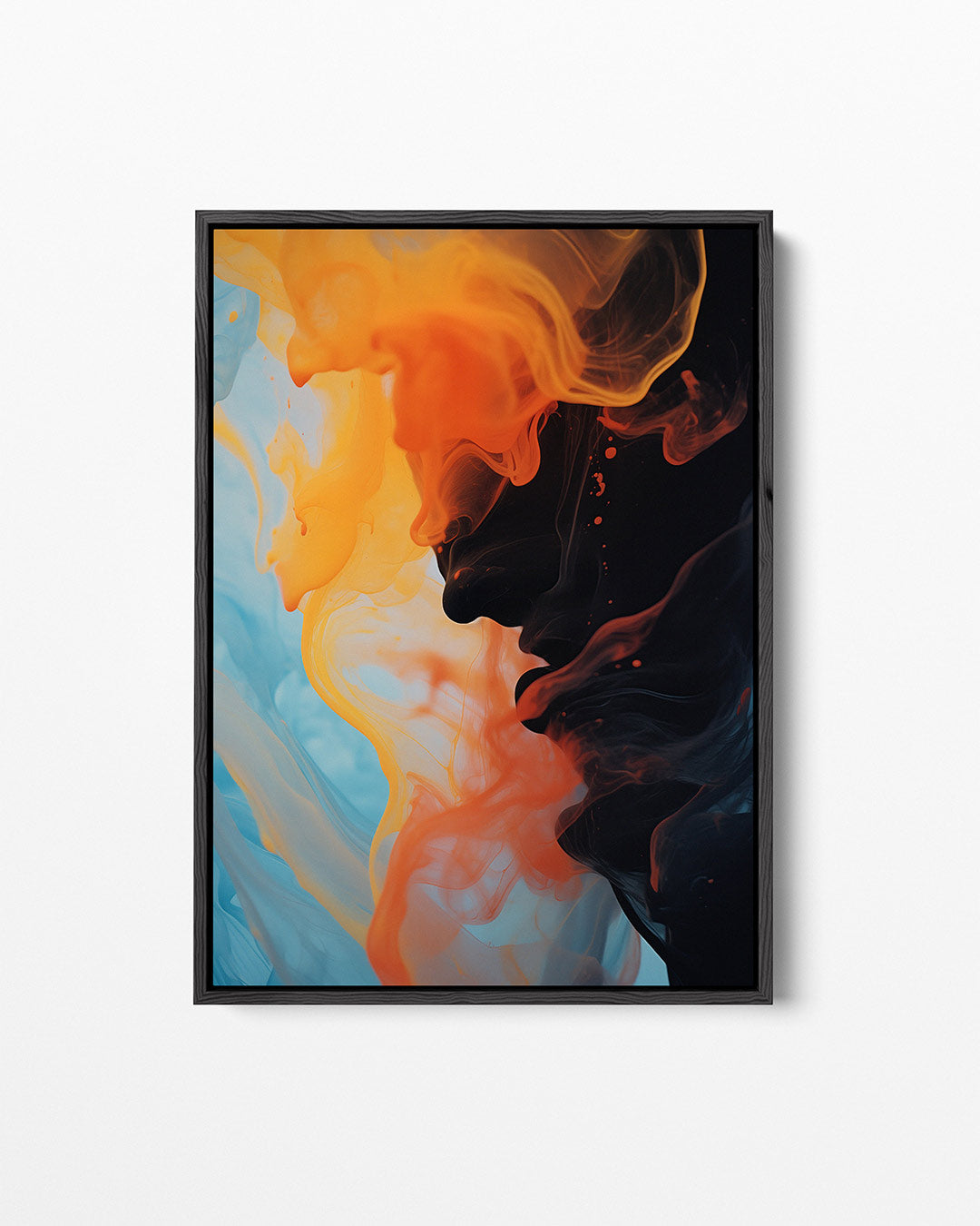 Vloeiende kleurencompositie – Blauw – staand wanddecoratie kunstwerk