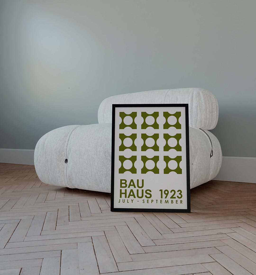 Vorm en ritme – geometrische poster in Bauhaus-stijl van WallArtistic