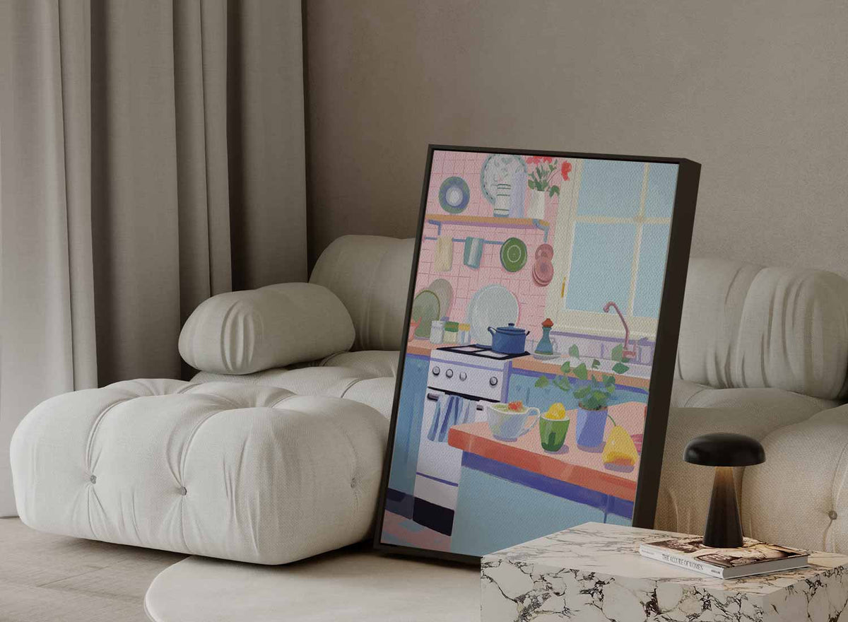 Kleurrijke Keukenidylle – portret kunstwerk als wanddecoratie, afbeelding 13