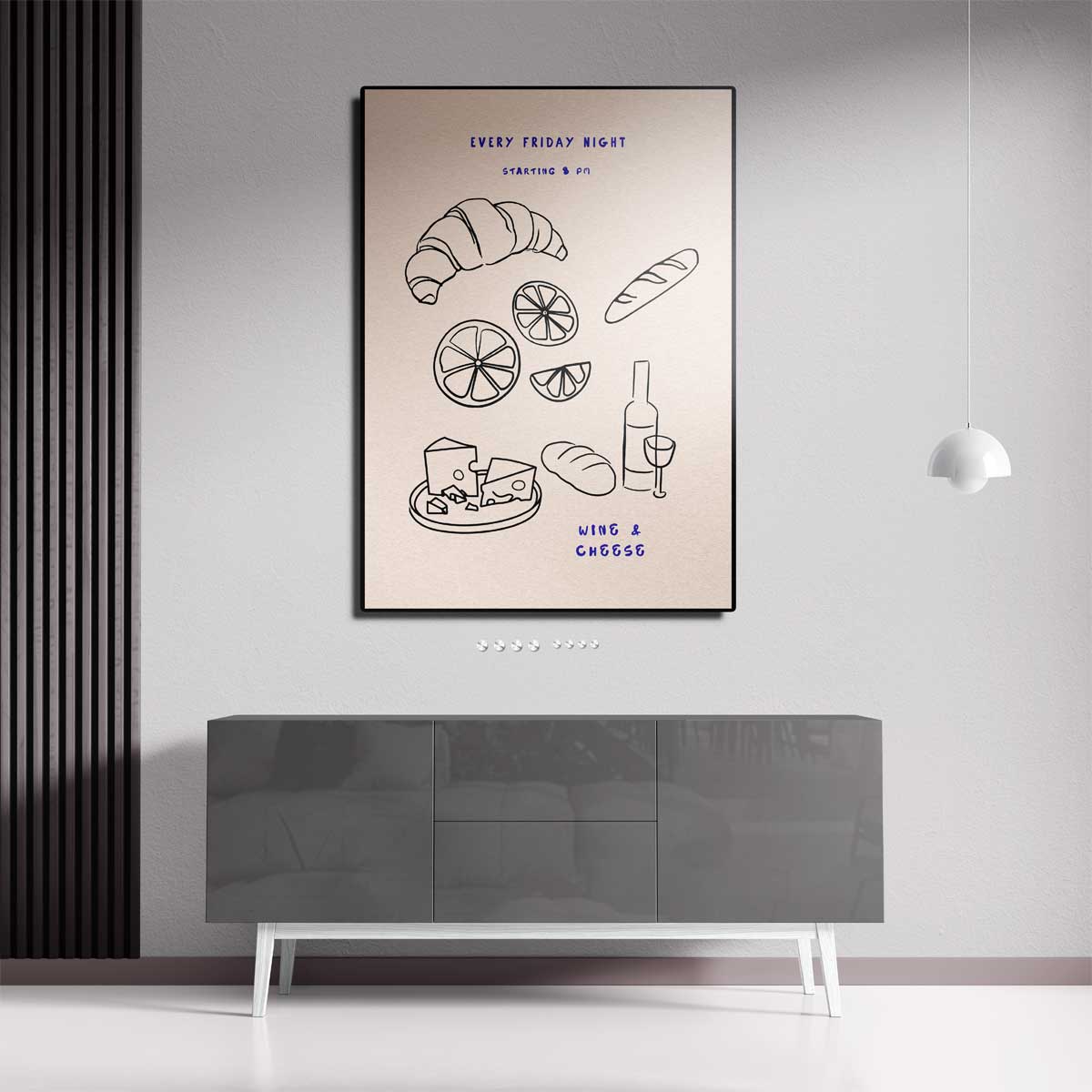 Wine & Cheese Avond – canvas kunstwerk als wanddecoratie