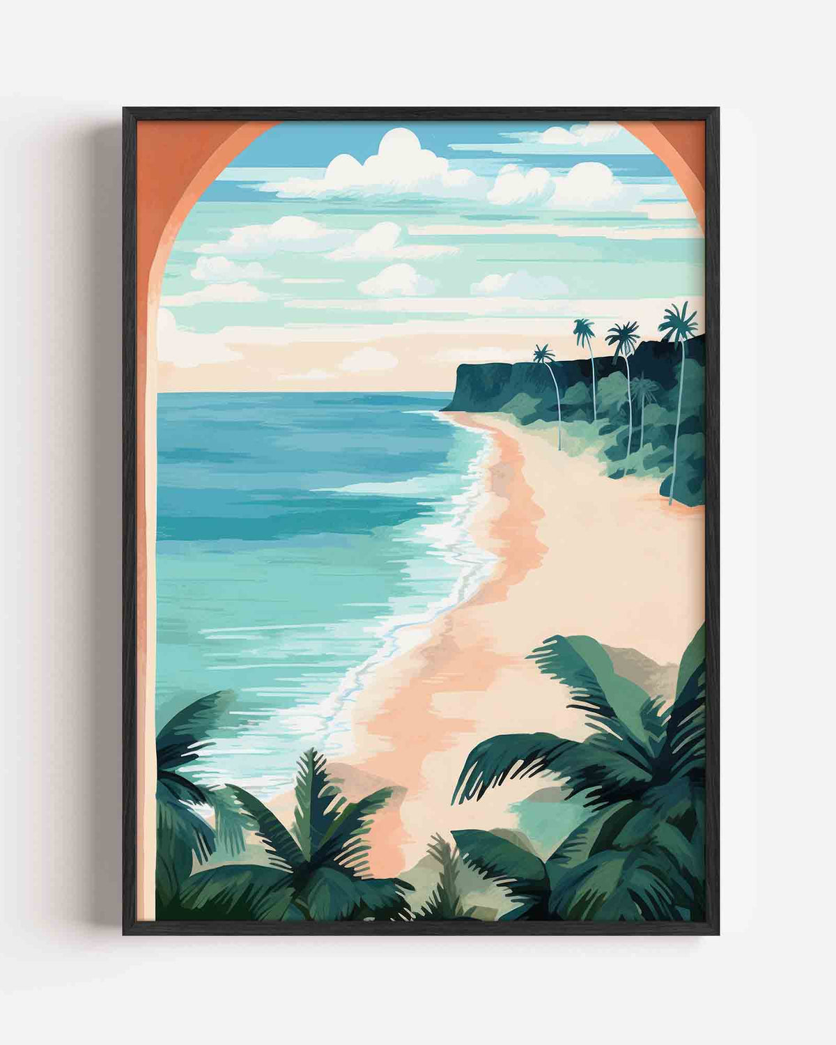 Strand en palmbomen – keuken portret poster als wanddecoratie