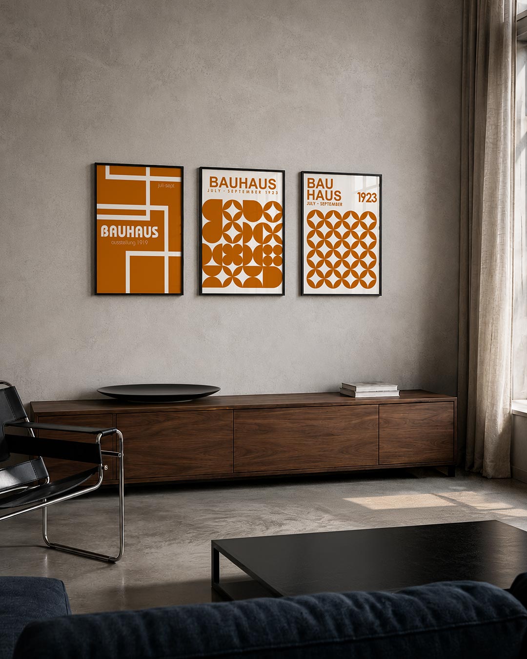 Lijnen en vlakken posterset – tweede productweergave – deze posterset in drie delen toont een dynamisch lijnenspel met witte