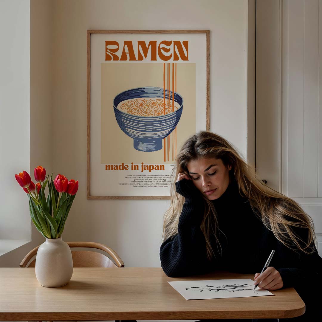 Ramen kunstposter – culinaire wandkunst als portret poster