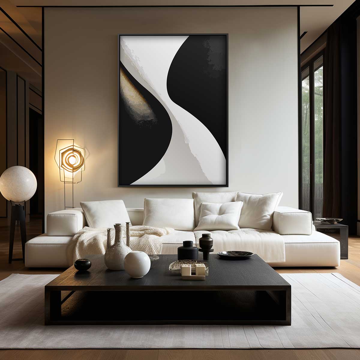 Stijlvolle Abstracte Vormen – modern portret kunstwerk van WallArtistic