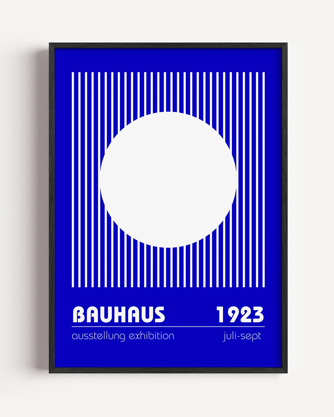Lijnen en cirkel – staande Bauhaus poster als wanddecoratie