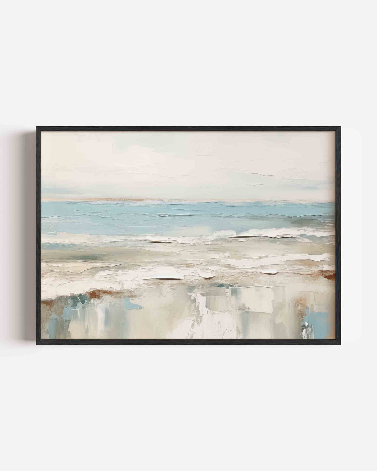 Strand en zee – hedendaagse illustratie poster in landscape formaat