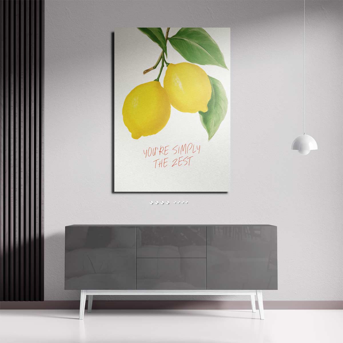 Frisse Citroenvibes Poster – staande wandkunst voor woonkamer of interieur