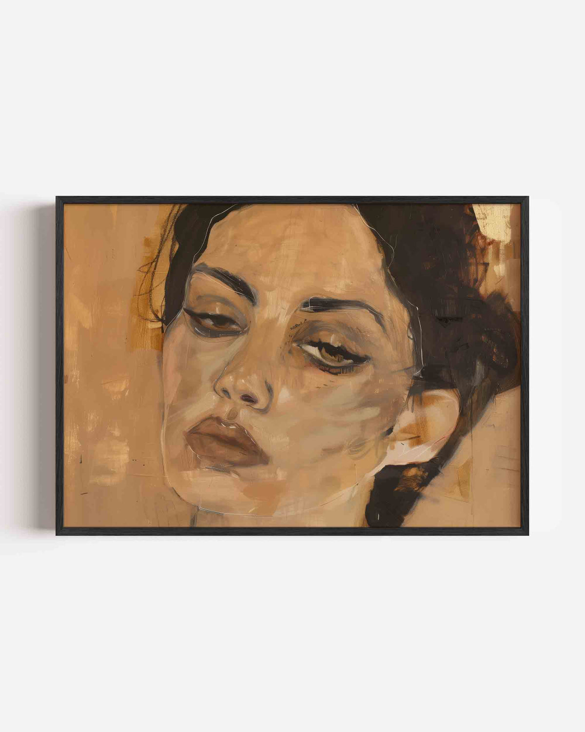 Portret van vrouw – hedendaagse illustratie poster in landscape formaat