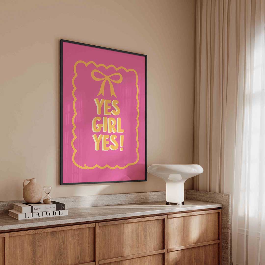Yes girl yes – kleurrijke Pop Art poster in staand formaat