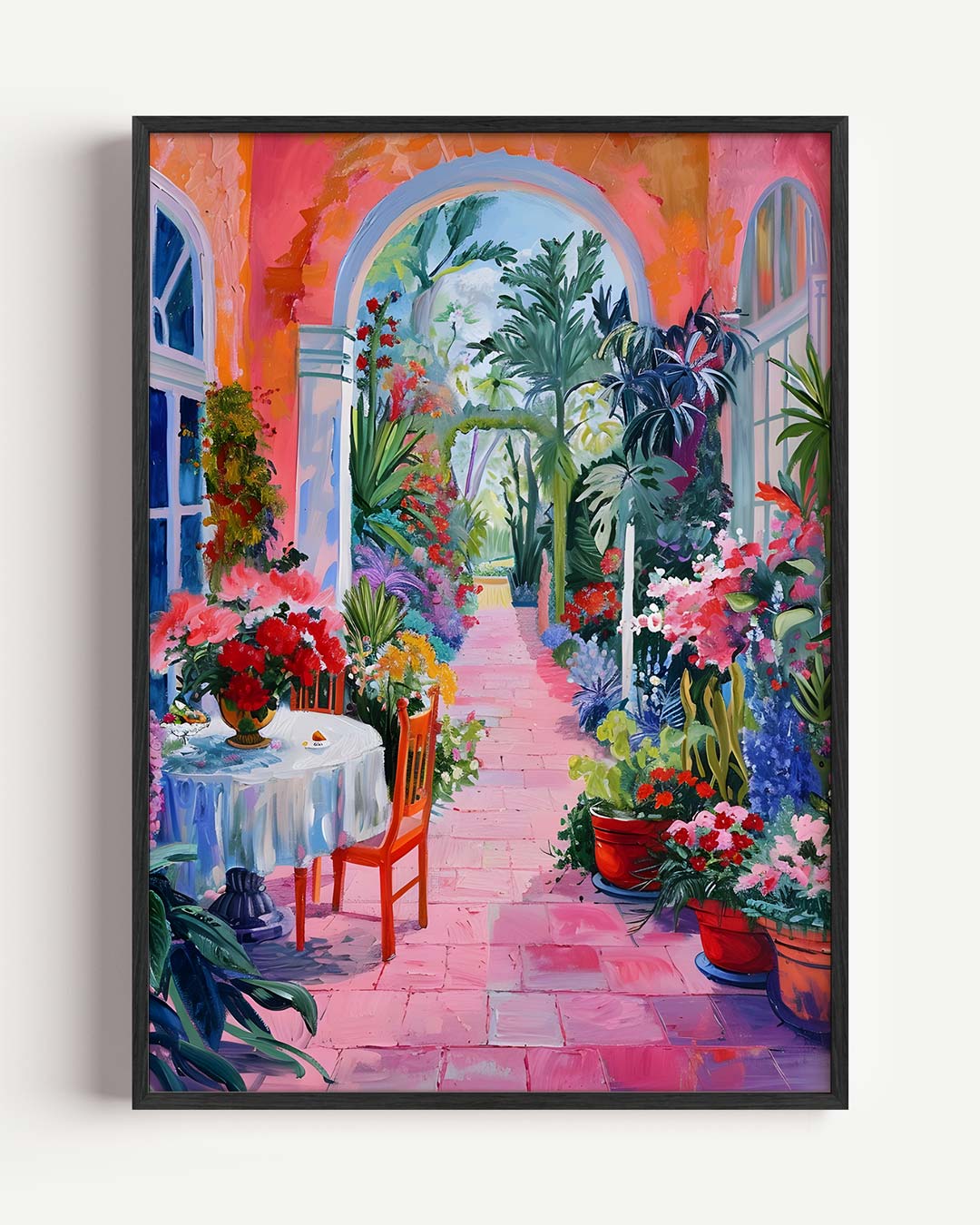 Betoverende Bloementuin Schilderij – Popart en Streetart portret poster als wanddecoratie