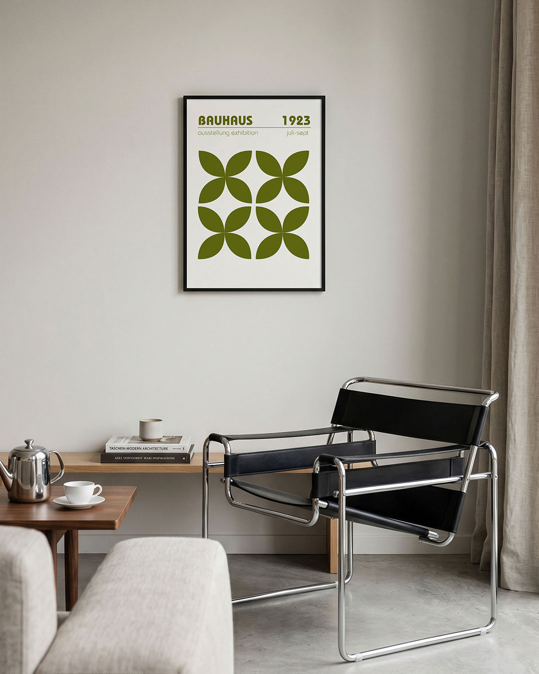 Vormen en vlinders – geometrische Bauhaus poster in staand formaat