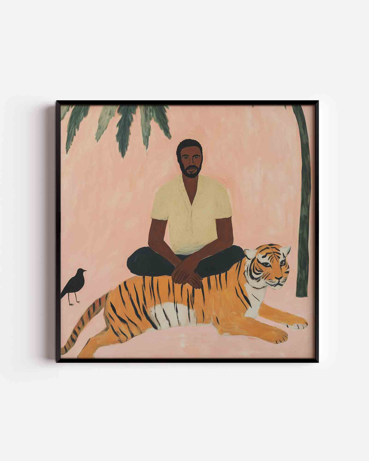 Man met tijger – jungle vierkante poster als wanddecoratie