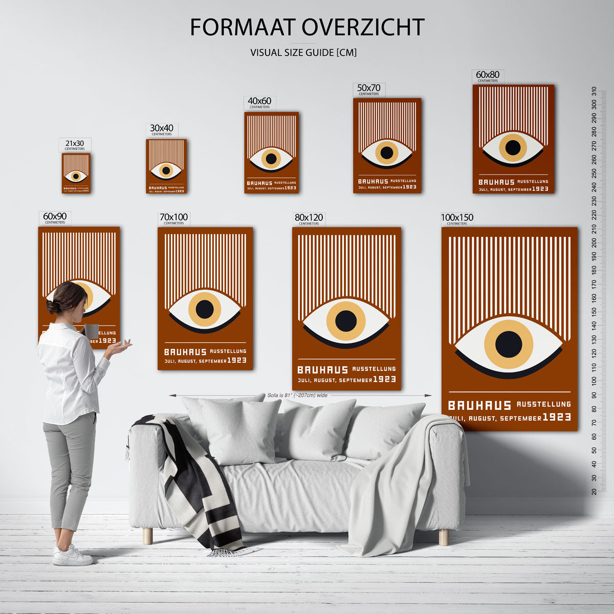Oog en lijnen – Bauhaus poster als moderne geometrische wanddecoratie