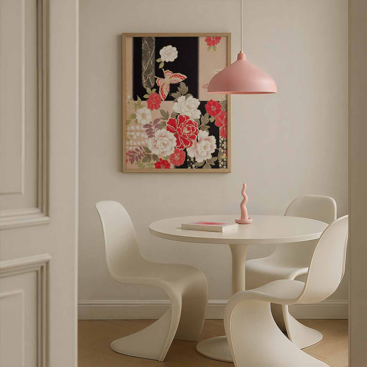 Japanese Butterfly Floral – Streetart wandkunst als portret poster