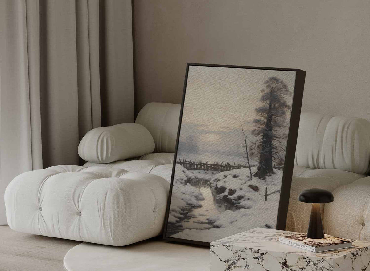 Winterse Rust in het Landschap – modern portret kunstwerk van WallArtistic