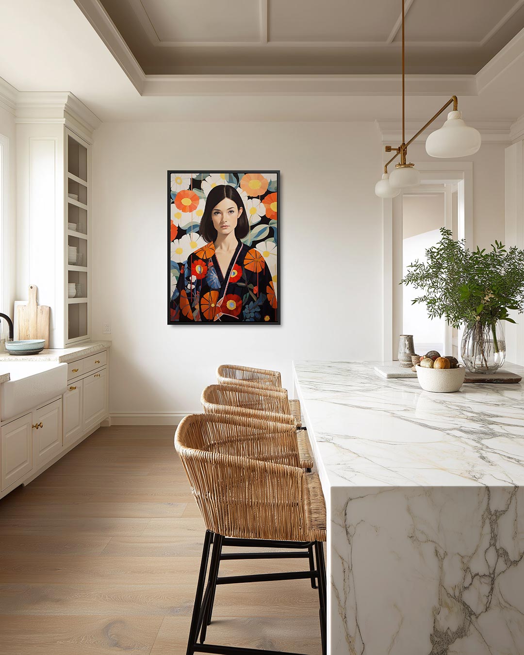 Bloemenportret – staand wanddecoratie kunstwerk