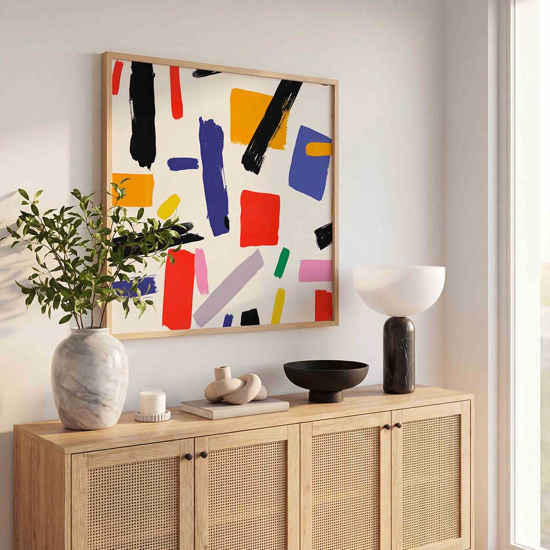 Abstracte vormen – illustratie poster in vierkant formaat