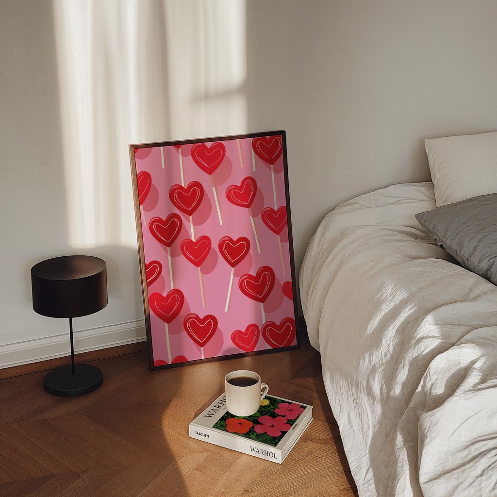 Zoete Hartjes – staande zomer wanddecoratie van WallArtistic