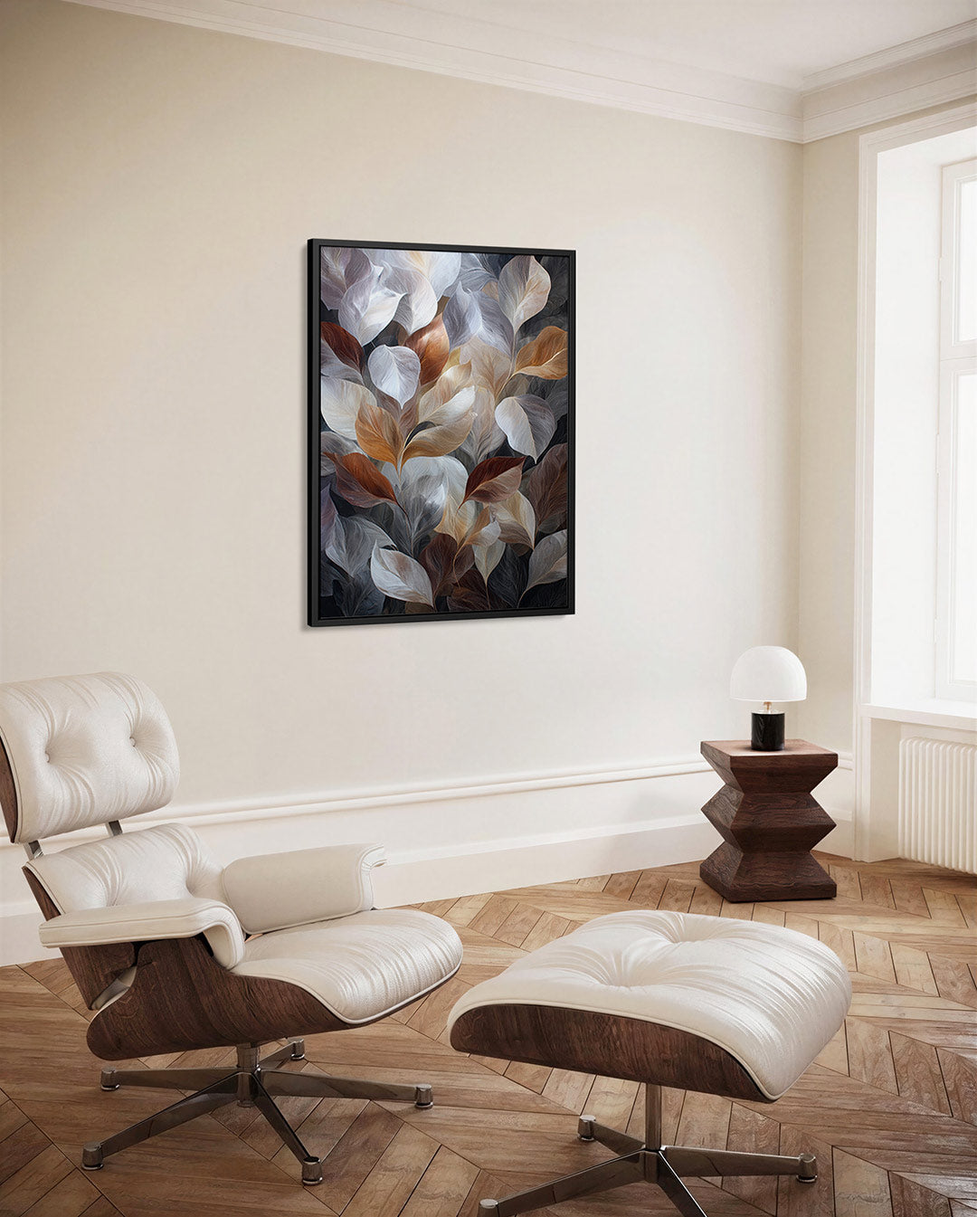 Organische bladvormen – decoratief kunstwerk voor aan de muur