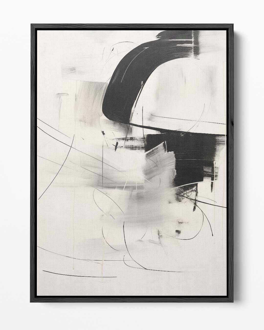Abstracte Zwart-Wit Expressie – portret kunstwerk als wanddecoratie