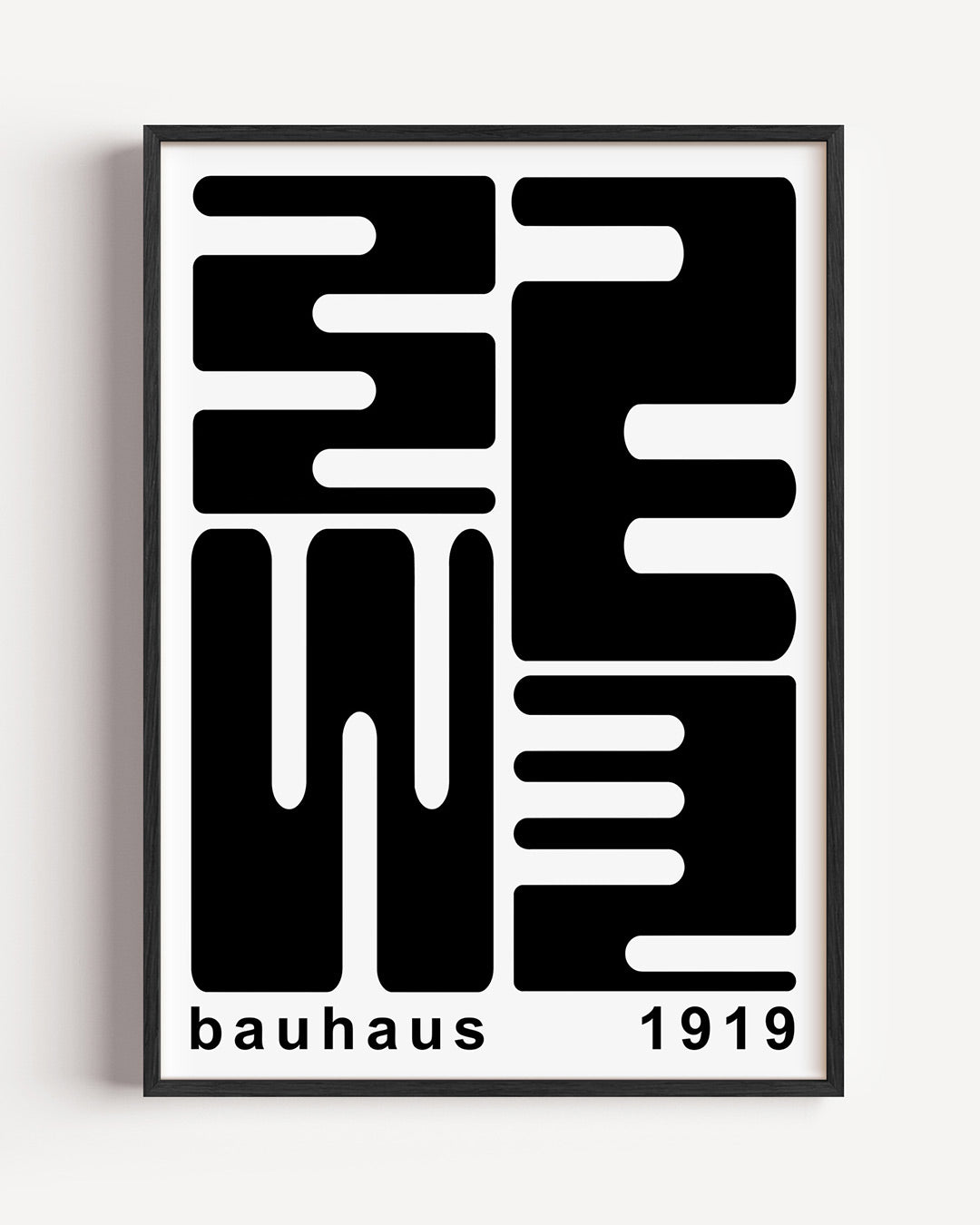 Zwart wit vormen – staande Bauhaus poster als wanddecoratie