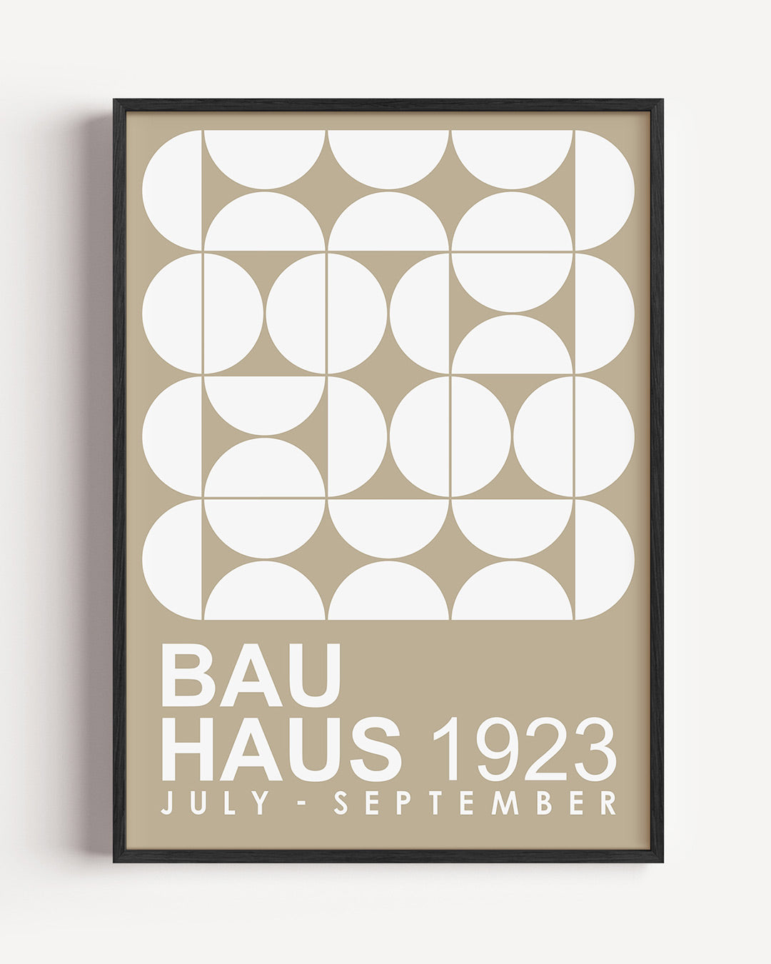 Cirkelpatroon en tekst – staande Bauhaus poster als wanddecoratie