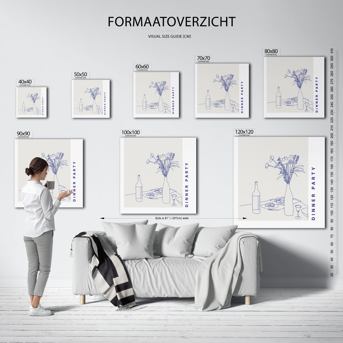 Dinner party – vierkante muurposter voor keuken of eethoek