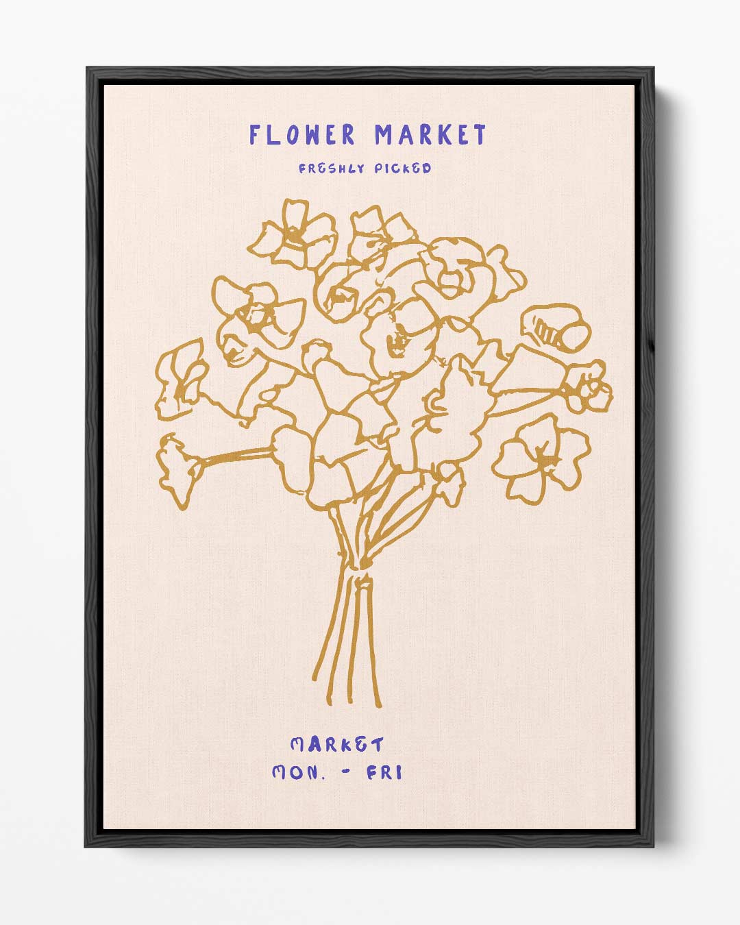 Bloemenmarkt Illustratie – portret kunstwerk als wanddecoratie