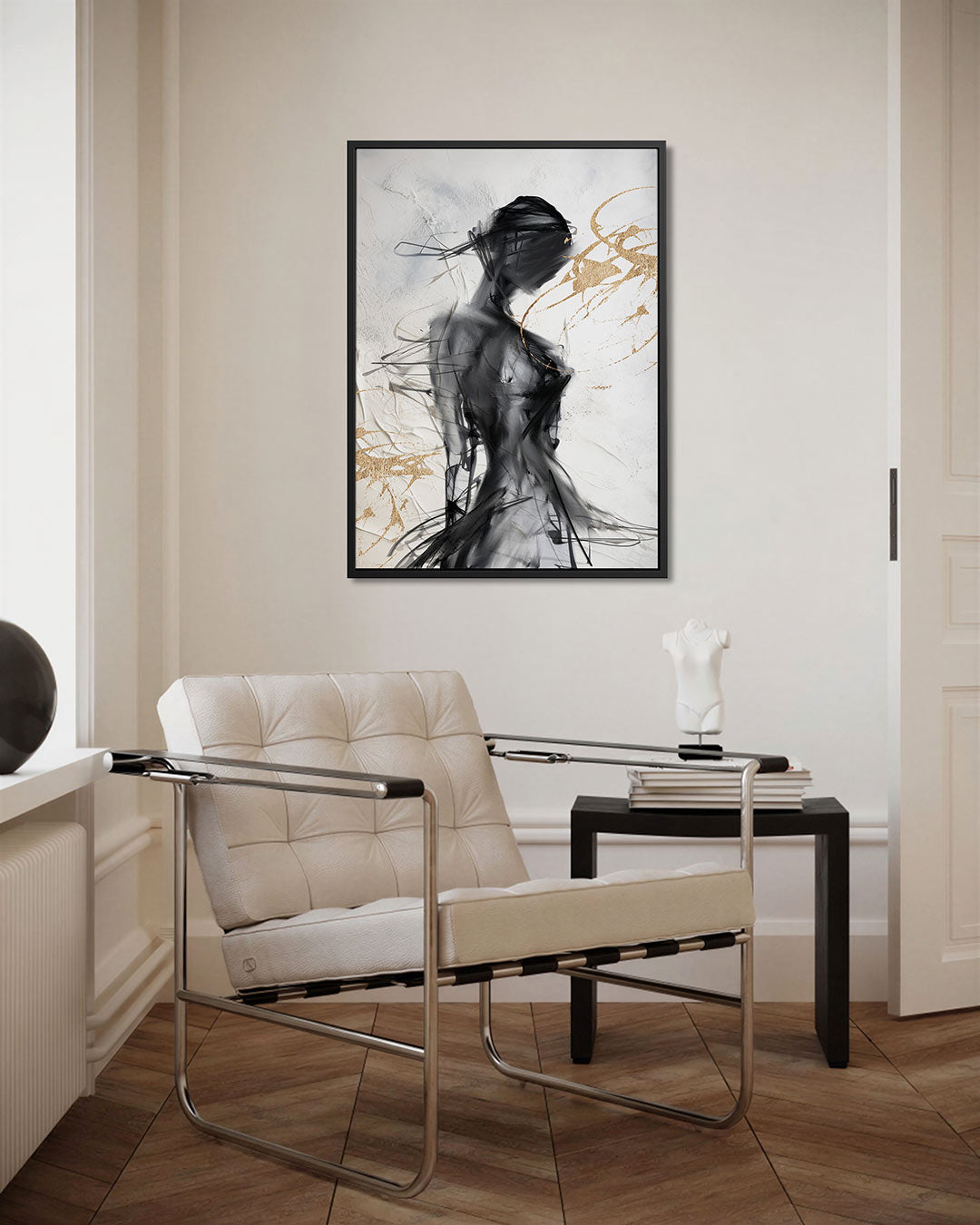 Dynamische vormen – staand wanddecoratie kunstwerk