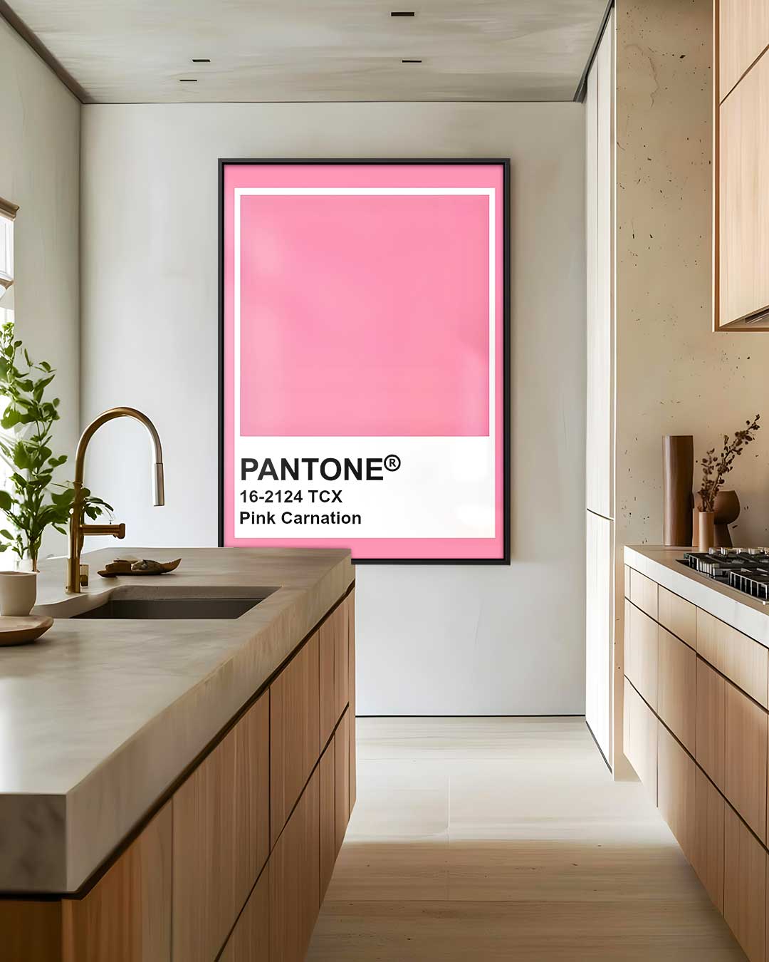 Roze Carnation Canvas – staande wandkunst voor woonkamer of interieur