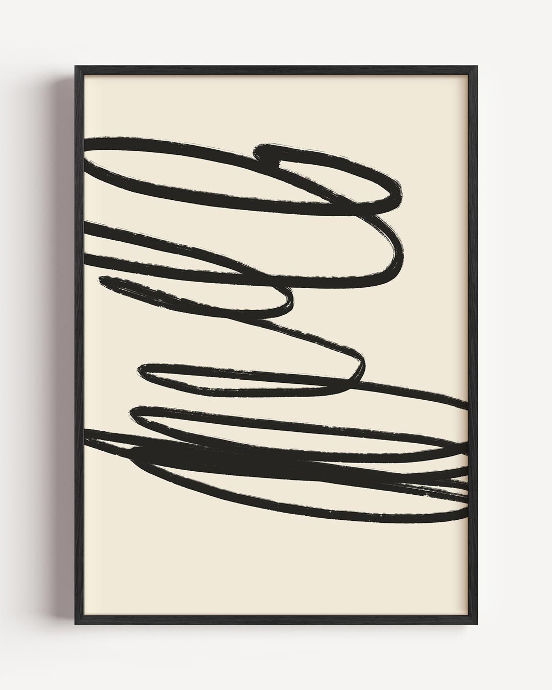 Modern Minimalistische Krul Art – abstracte portret poster als wanddecoratie