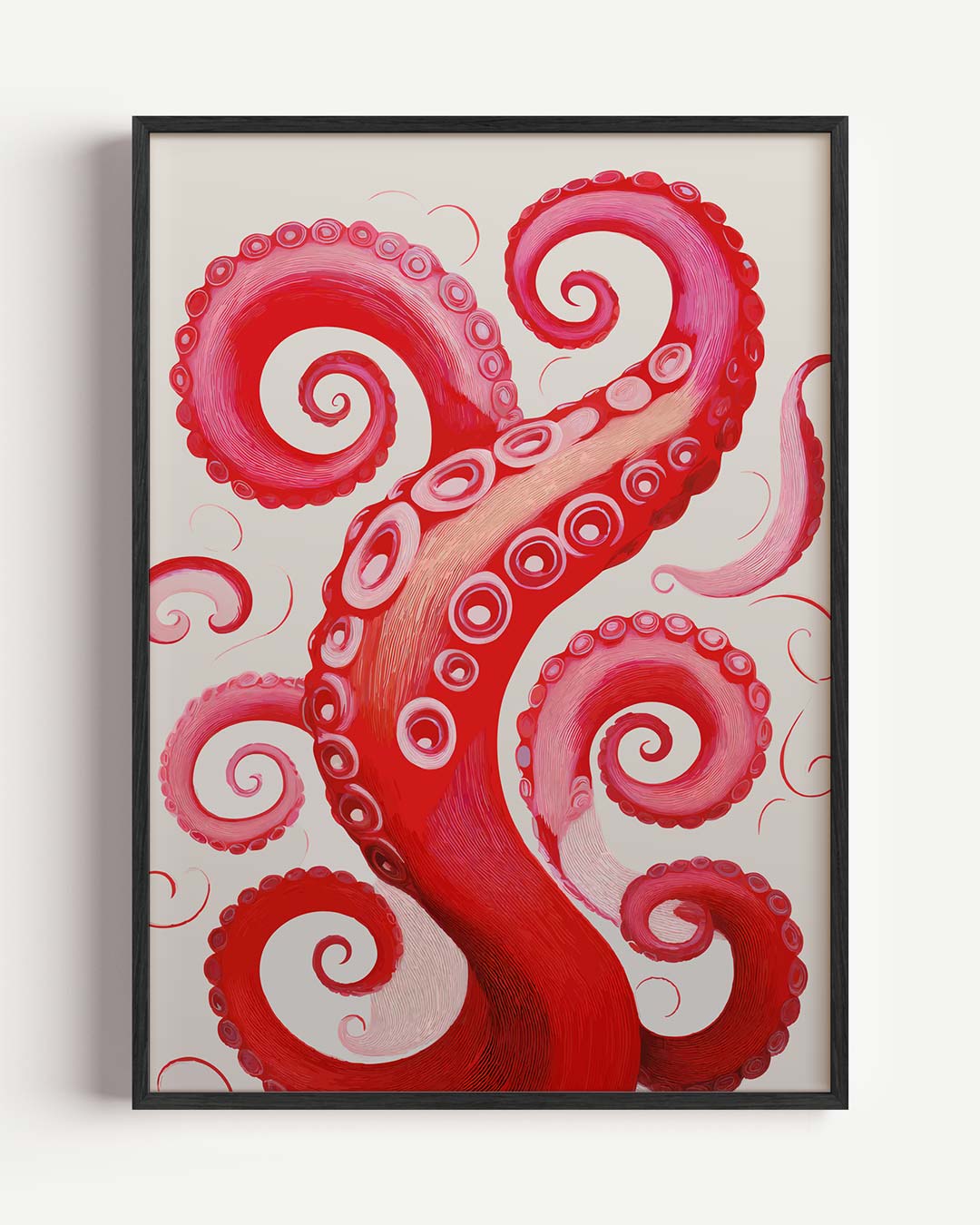 Vrolijke Octopus Tentakels Kunstposter – Popart en Streetart portret poster als wanddecoratie