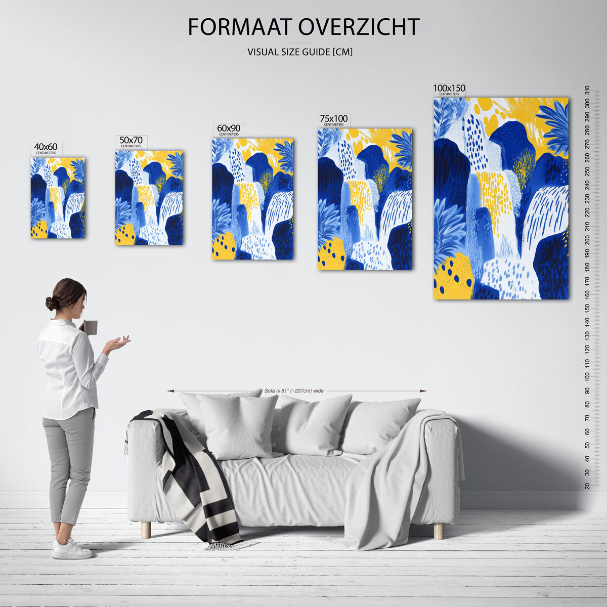 Dynamische kleurencompositie – decoratief kunstwerk voor aan de muur