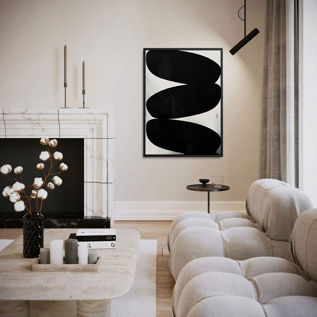 Organische vormen contrast – moderne staande wandkunst