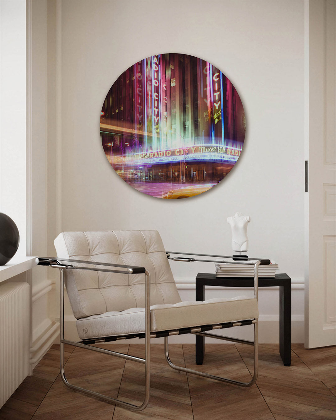 Radio city music hall – fotografie muurcirkel als ronde wanddecoratie