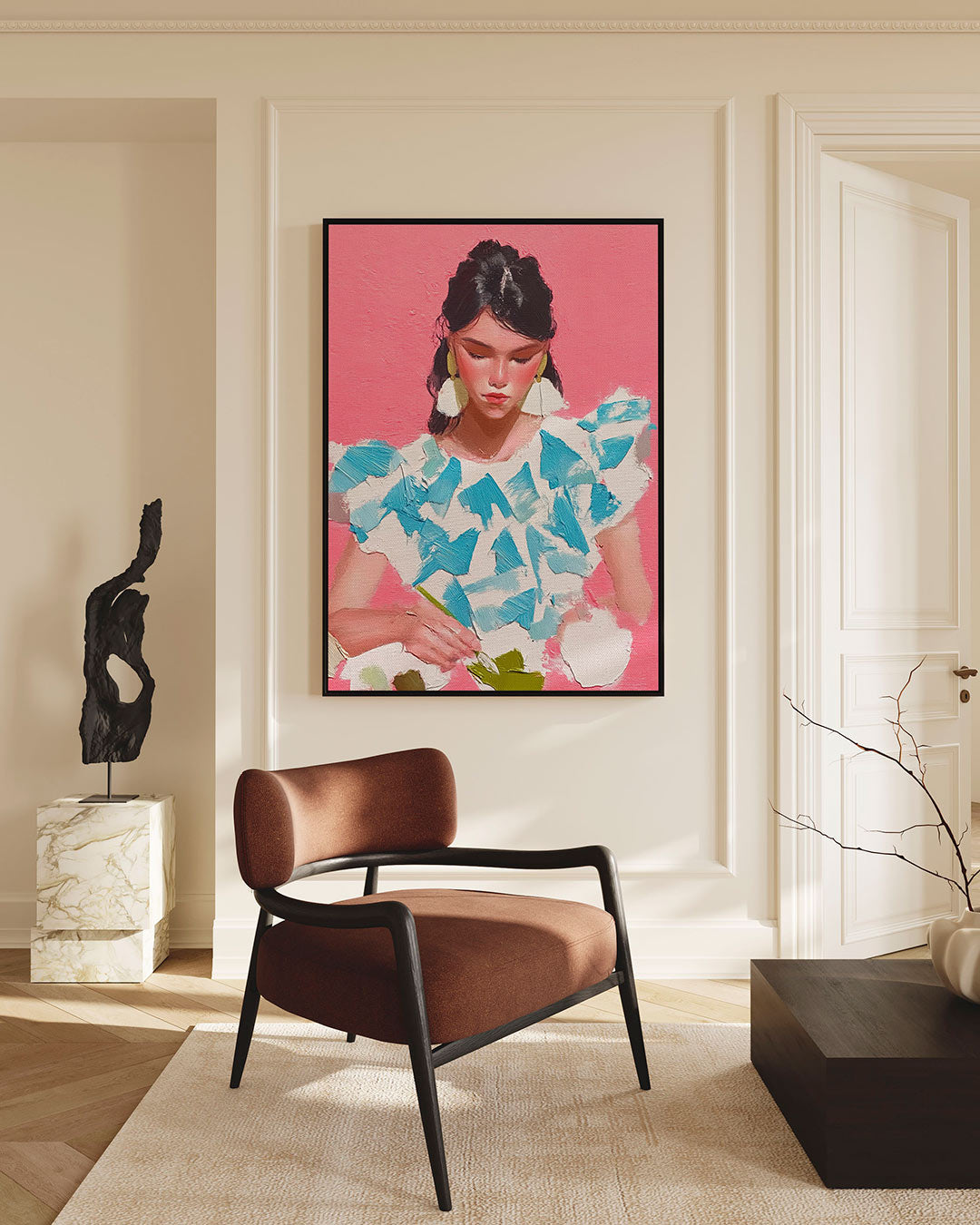 Vrouwelijk portret – staande wanddecoratie