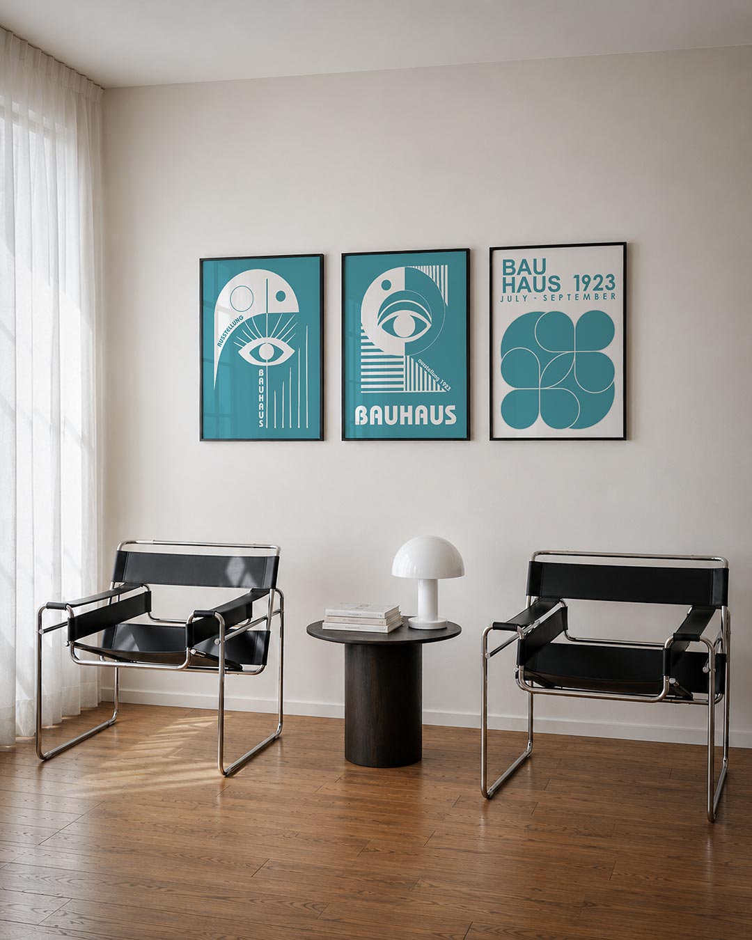 Vorm en lijnen posterset – derde productweergave – deze posterset in drie delen toont een speelse combinatie van cirkels
