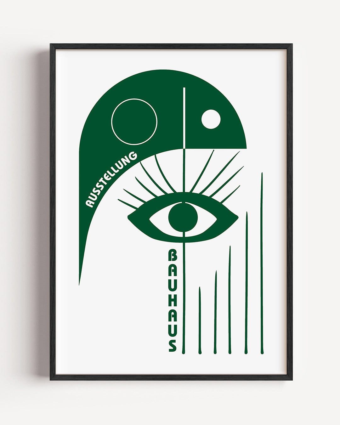 Oog en lijnen – staande Bauhaus poster als wanddecoratie