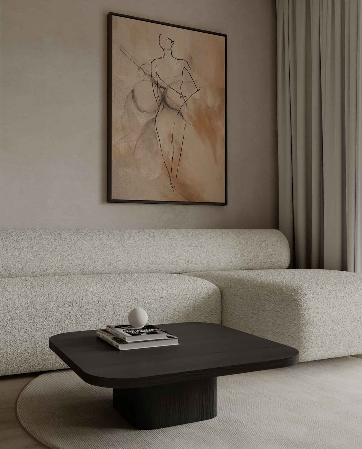 Elegante Schets van een Vrouw – canvas kunstwerk als wanddecoratie