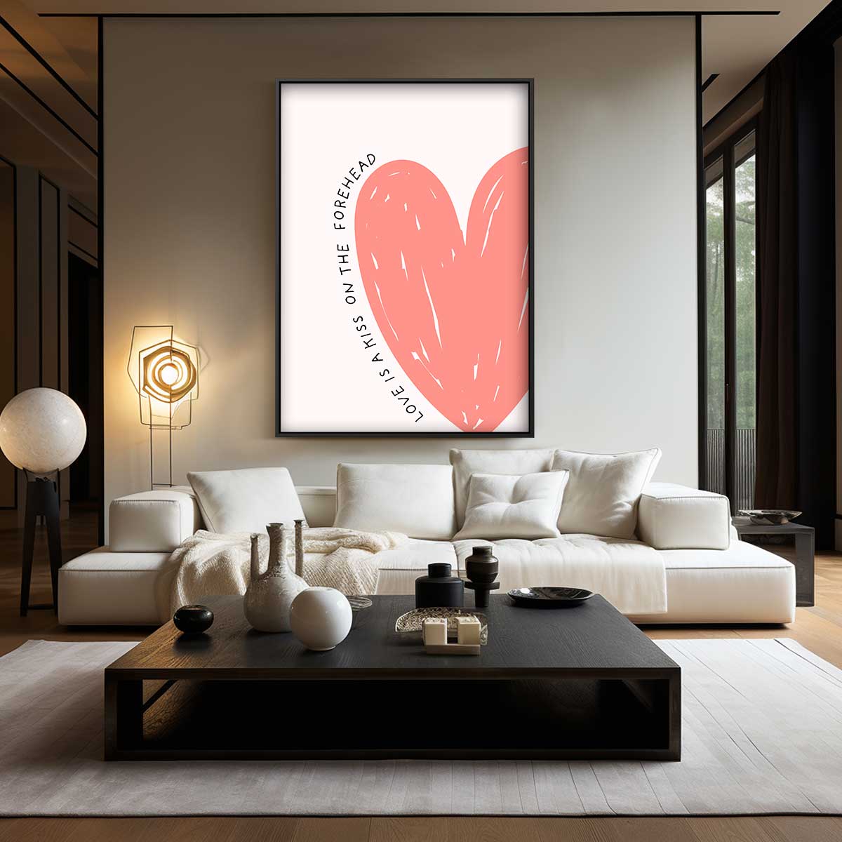 Voorhoofd Kus Liefde Kunst – modern portret kunstwerk van WallArtistic