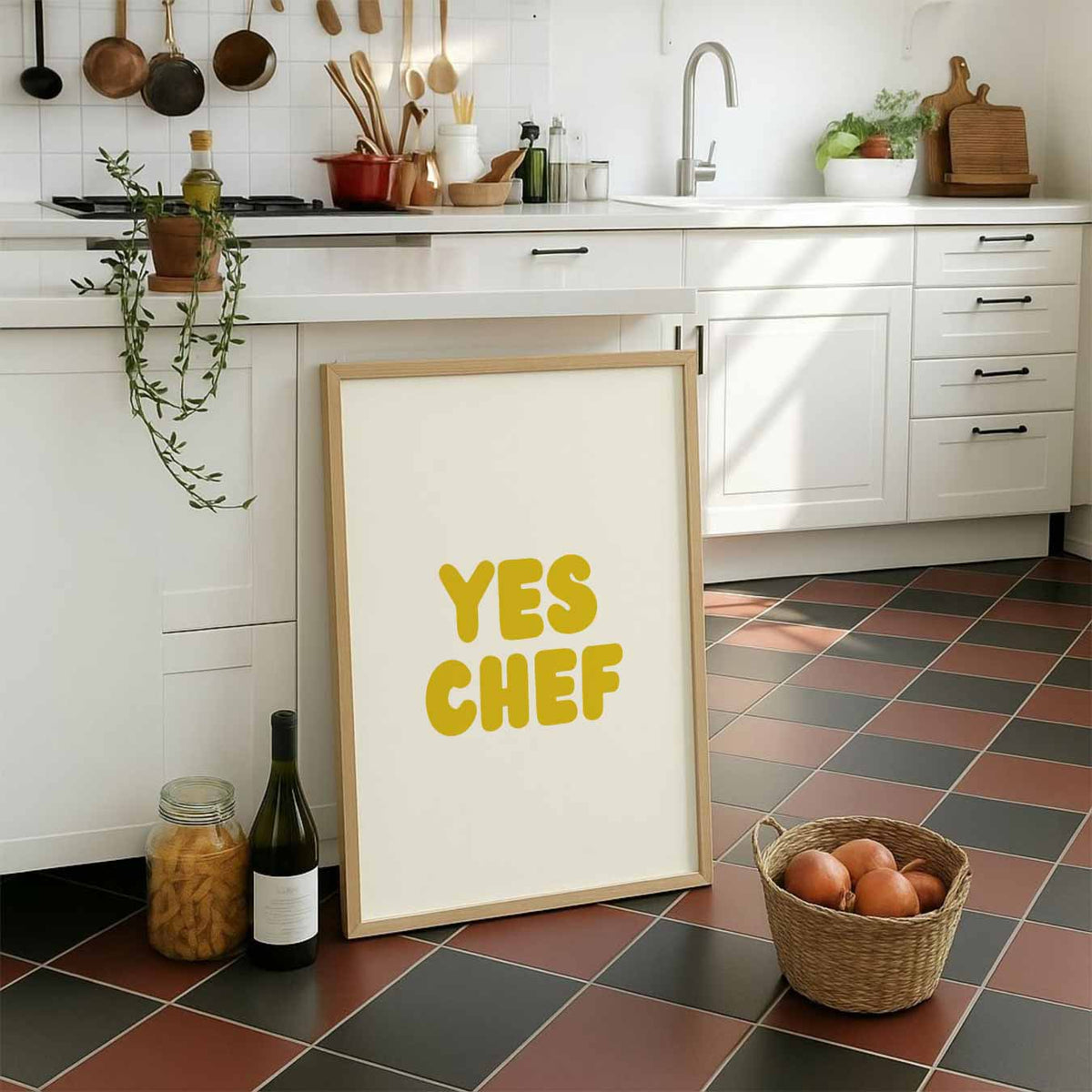 Yes Chef Keukenposter – staande muurposter voor keuken of eethoek