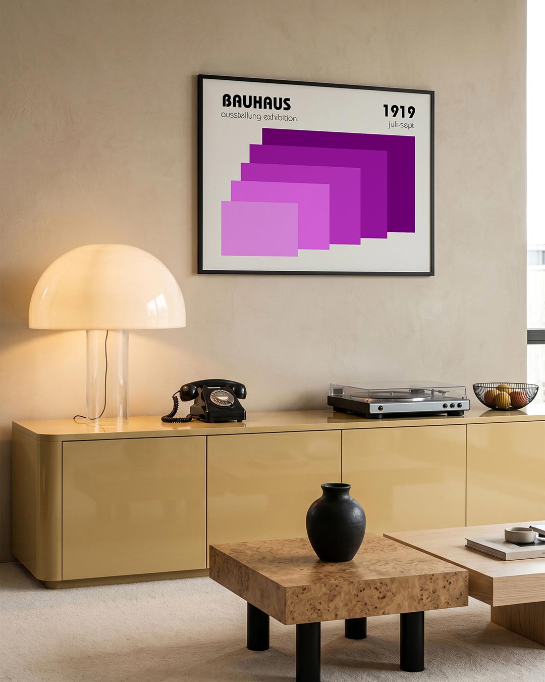 Vormritme en kleur – moderne Bauhaus wandkunst als poster