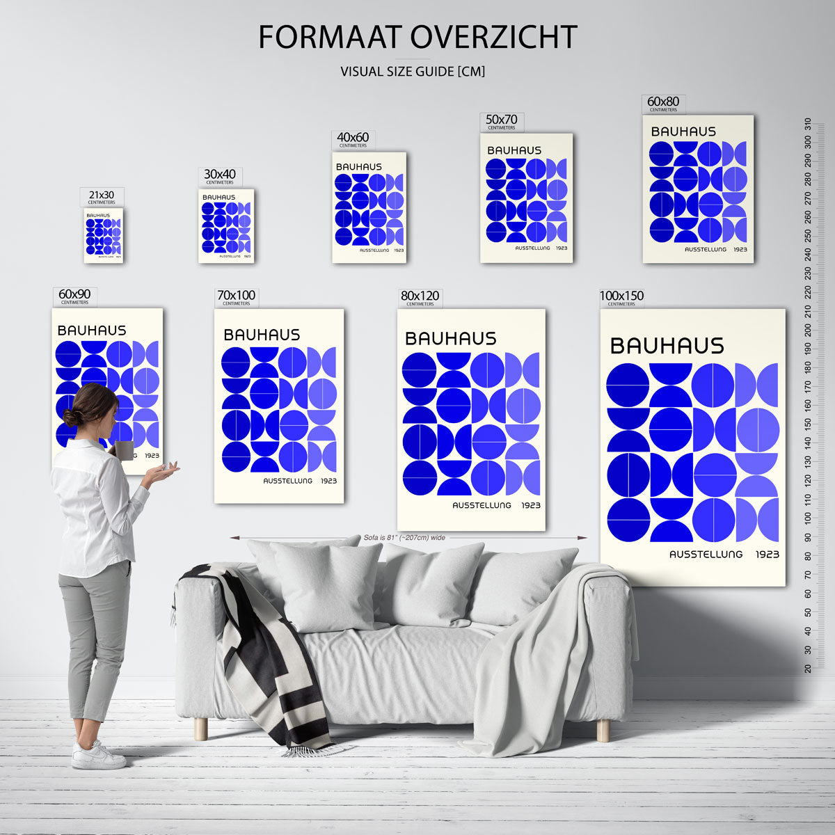 Vormritme en kleur – geometrische poster in Bauhaus-stijl van WallArtistic