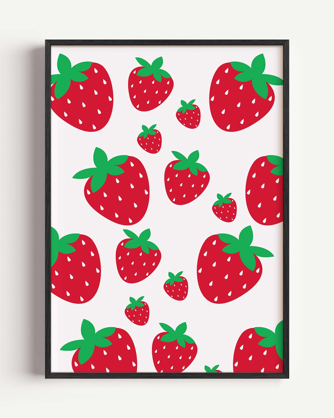Zoete Aardbeien Behangposter – keuken portret poster als wanddecoratie