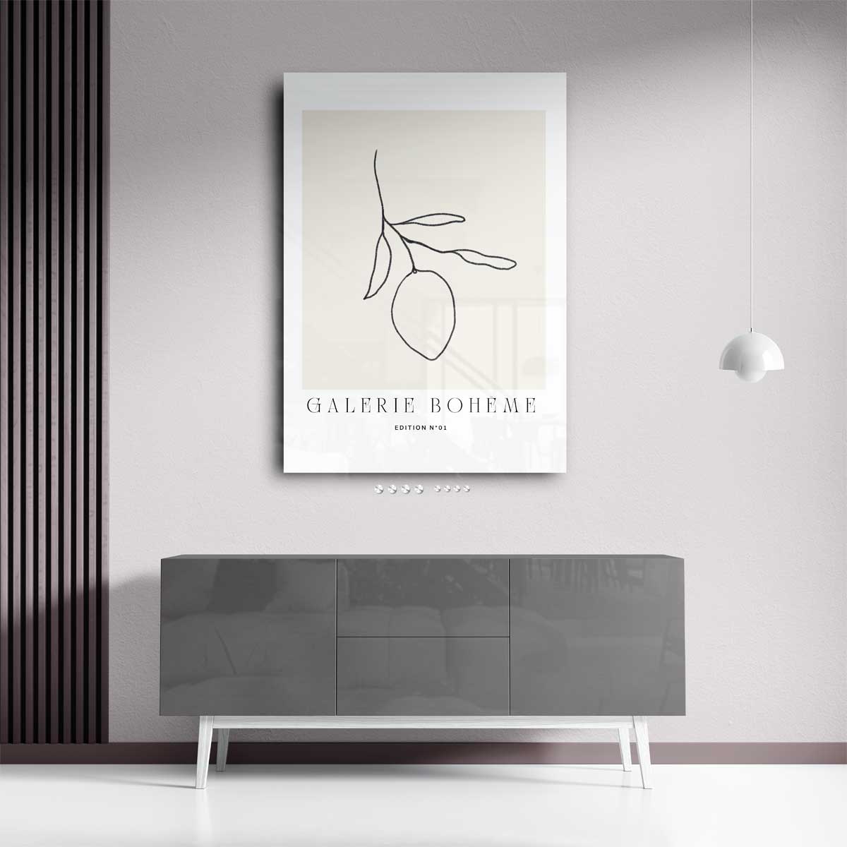 Simpele Citroenschets – staand kunstwerk voor modern interieur