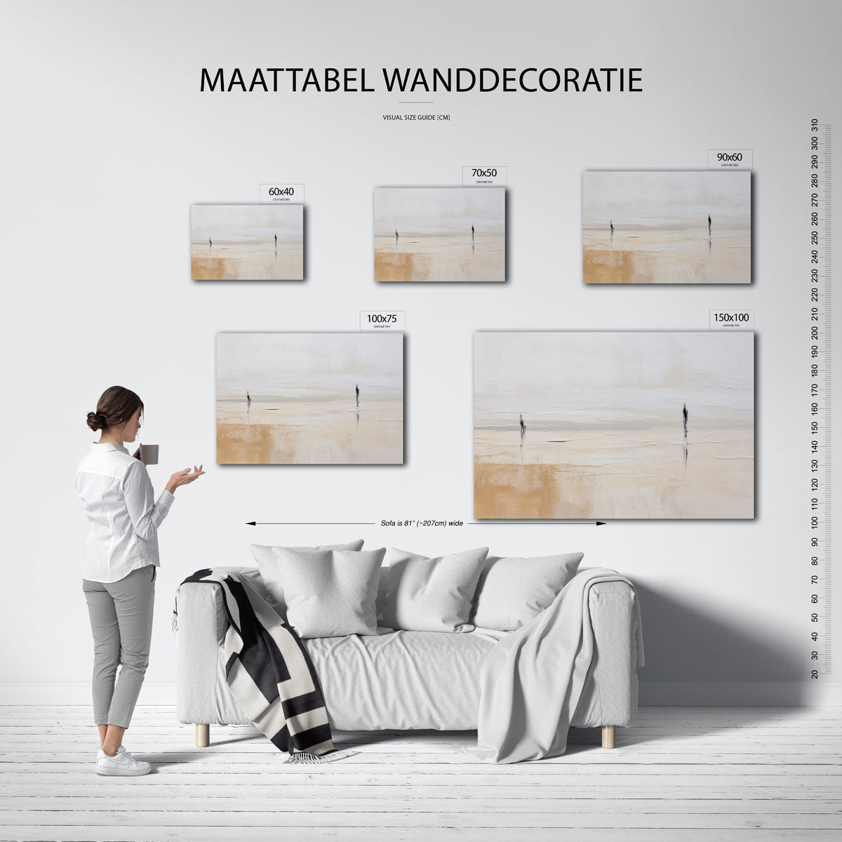 Abstract – Abstract kunstwerk – moderne liggende wanddecoratie