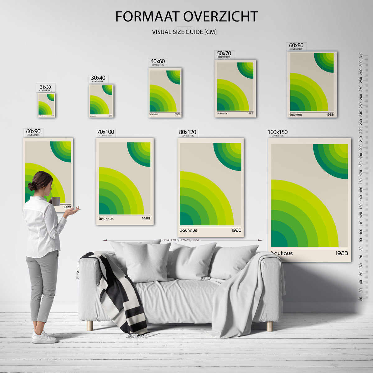 Cirkelvormen en kleur – geometrische poster in Bauhaus-stijl van WallArtistic